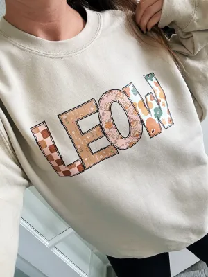 LEOW Boho Floral © Pocket Print Unisex Crewneck Sweatshirt