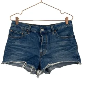 Levi's 501 Original Button fly Blue Denim Shorts. Size