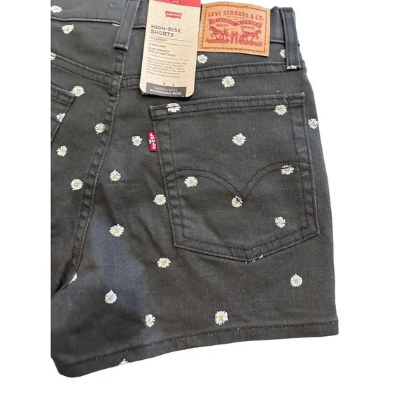 LEVIS Daisy Print High Rise Shorts Size 27 NEW