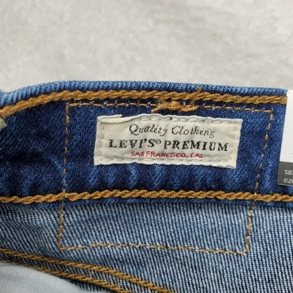 Levi's Revolve Blue Dark Wash High Rise Distressed Ribcage Denim Cut Off Shorts