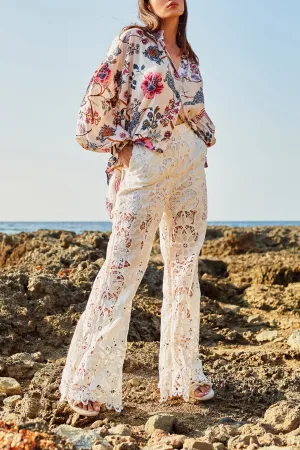 Liberty Floral Top in White Floral