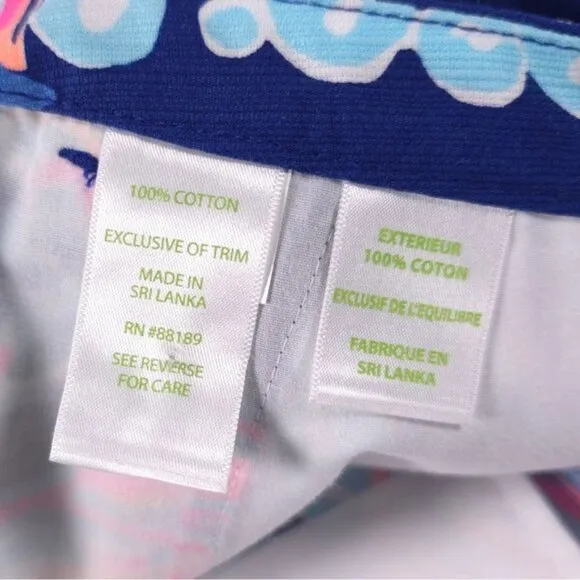 LILLY PULITZER Magnolia Shorts Scallop Hem Going Coastal FishBubbles Size 6