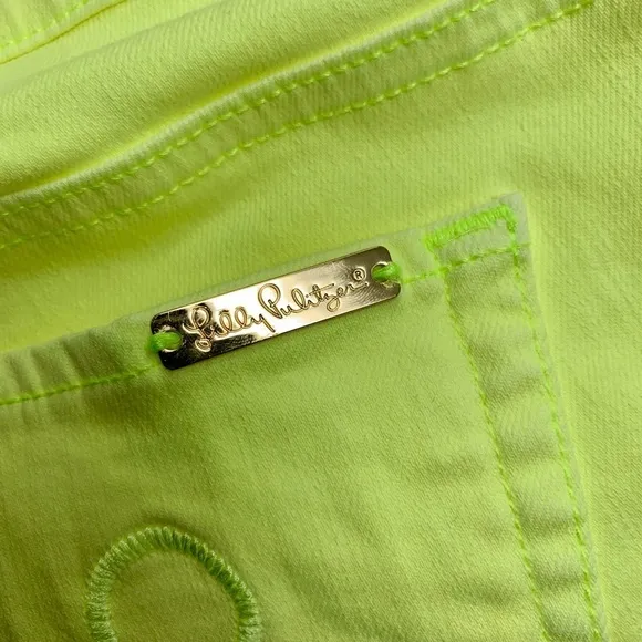 Lilly Pulitzer Yellow Lemon South Ocean Denim Shorts  Women’s size 2