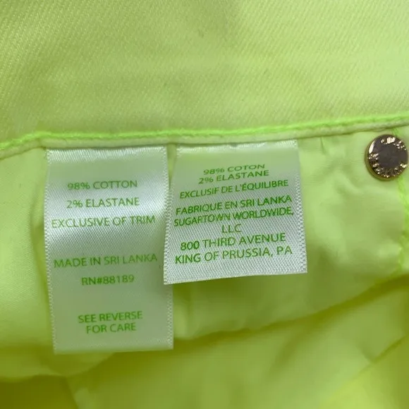 Lilly Pulitzer Yellow Lemon South Ocean Denim Shorts  Women’s size 2