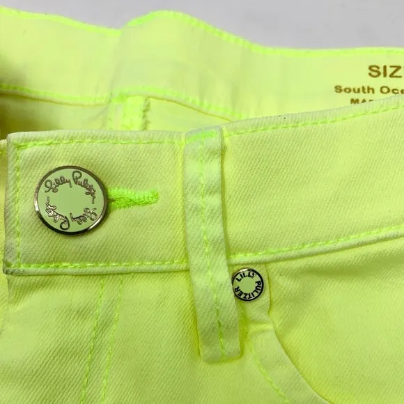 Lilly Pulitzer Yellow Lemon South Ocean Denim Shorts  Women’s size 2