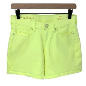 Lilly Pulitzer Yellow Lemon South Ocean Denim Shorts  Women’s size 2