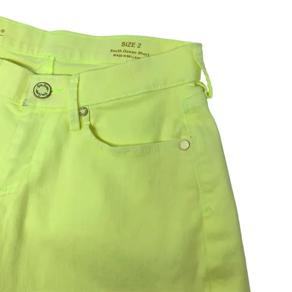 Lilly Pulitzer Yellow Lemon South Ocean Denim Shorts  Women’s size 2