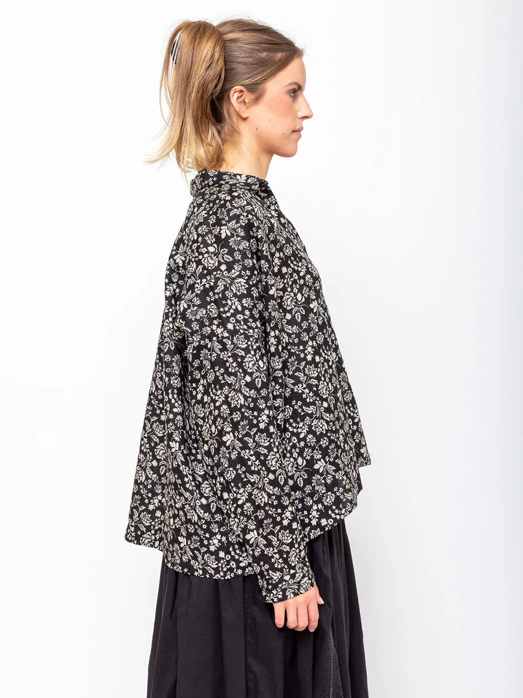 Linen Flower Print Shirt
