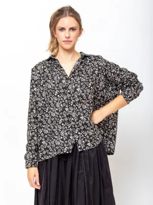 Linen Flower Print Shirt