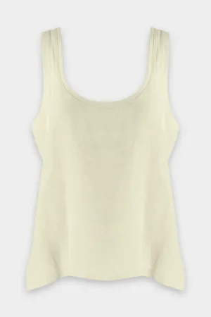 Linen Scoop Tank in Natural