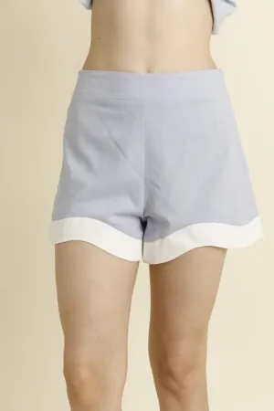 Linen Wave Hem Shorts