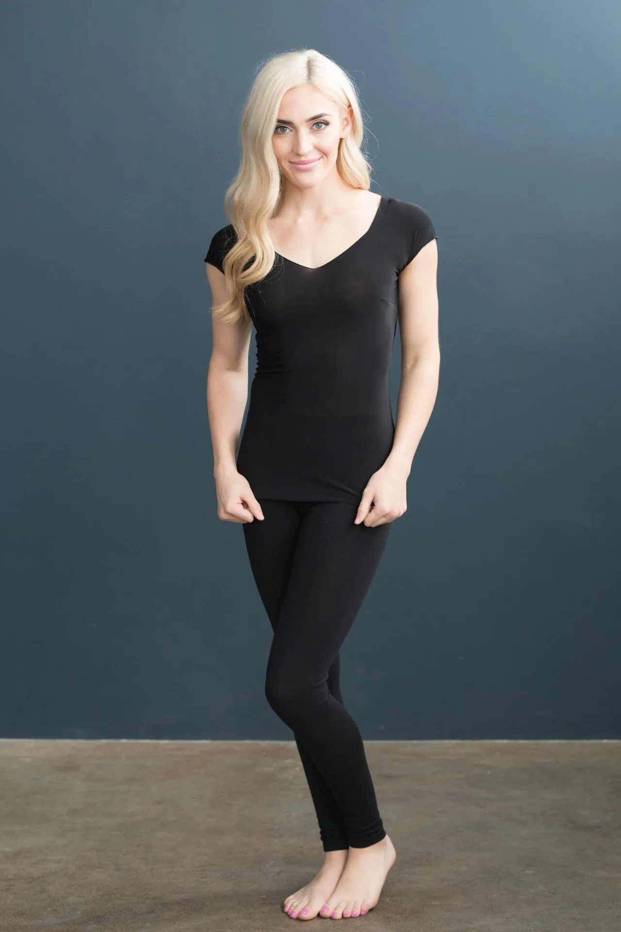 Lizzy Slip Cap Sleeve V-Neck Tee Slip