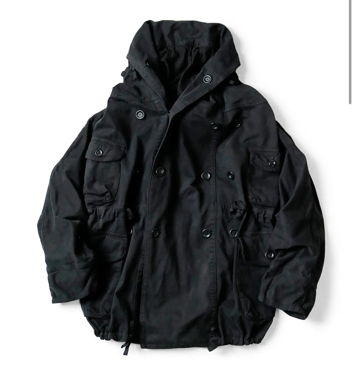 [M] Kapital Cotton Chino Katsuragi Ring Coat Black
