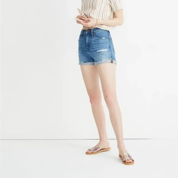 Madewell High-Rise Denim Shorts in Jordie Wash Style L4396 size 25