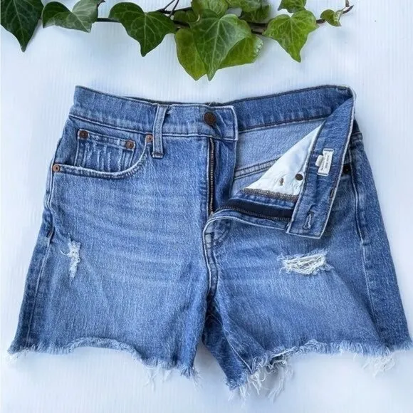 Madewell High-Rise Denim Shorts in Jordie Wash Style L4396 size 25