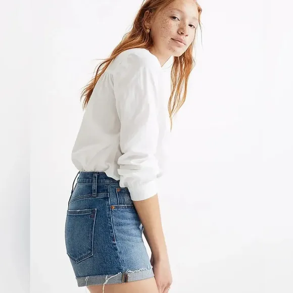 MADEWELL High Rise Denim‎ Shorts in Malden Wash