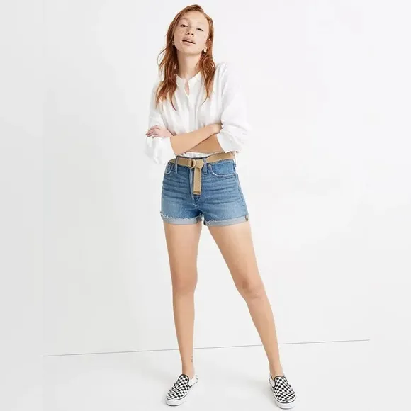 MADEWELL High Rise Denim‎ Shorts in Malden Wash