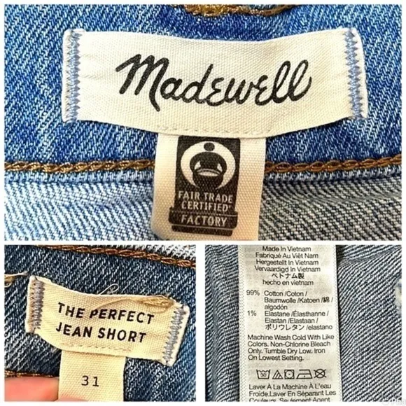 Madewell Women’s The Perfect Jean Short Size 31