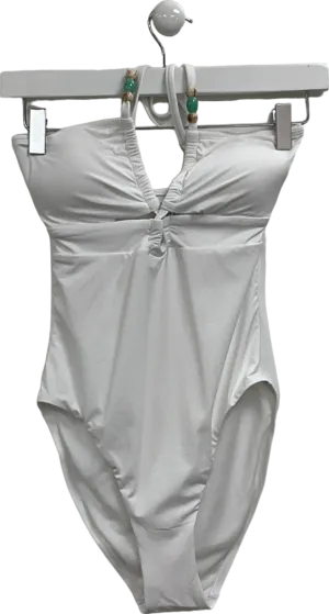 M&S White Bandeau Bikini With Beads UK 8