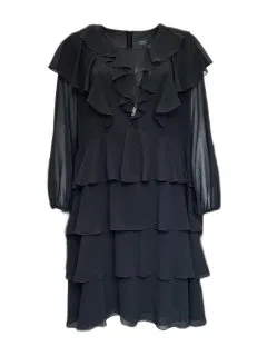 Marina Rinaldi Women's Black Denver Zipper Closure Shift Dress NWT