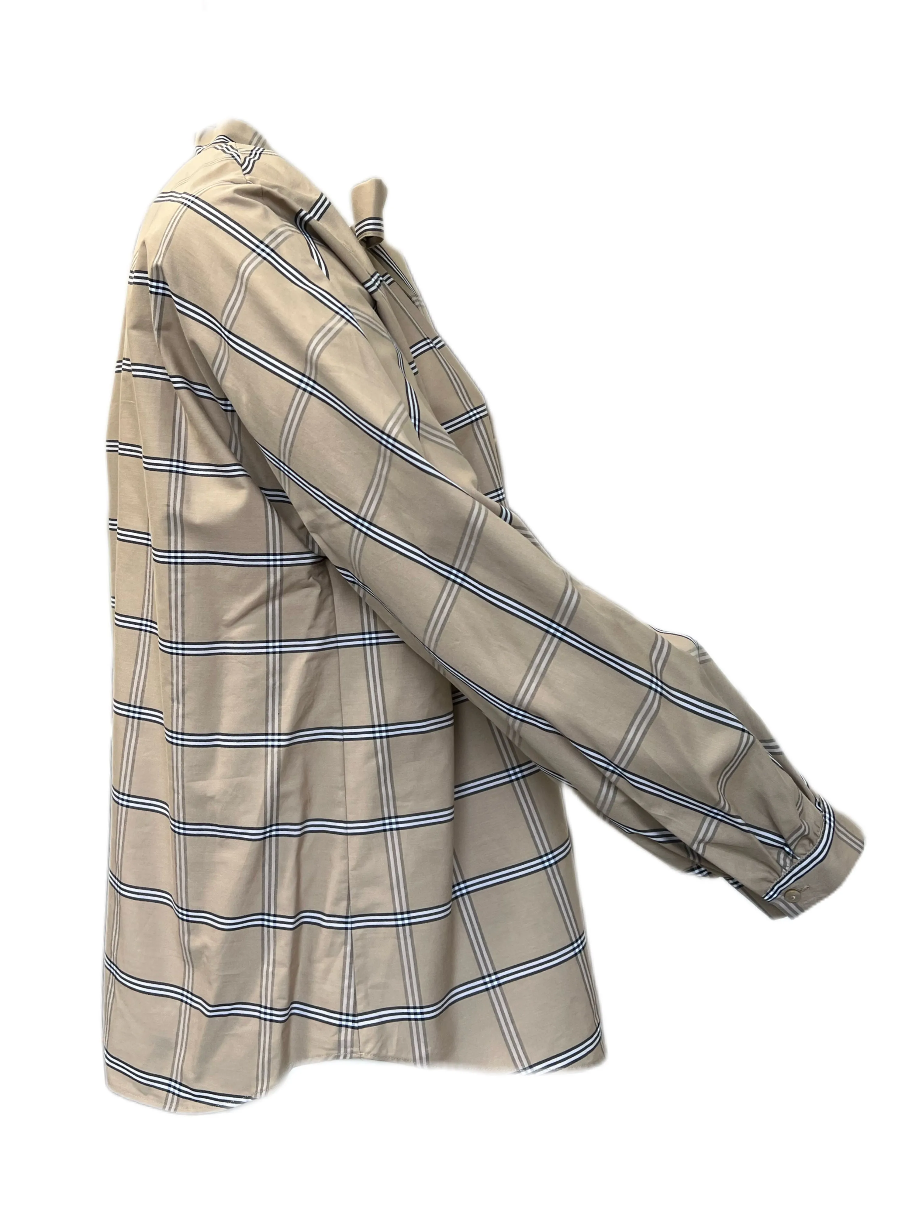 Marina Rinaldi Women's Brown Baghera Plaid Cotton Shirt Dress NWT