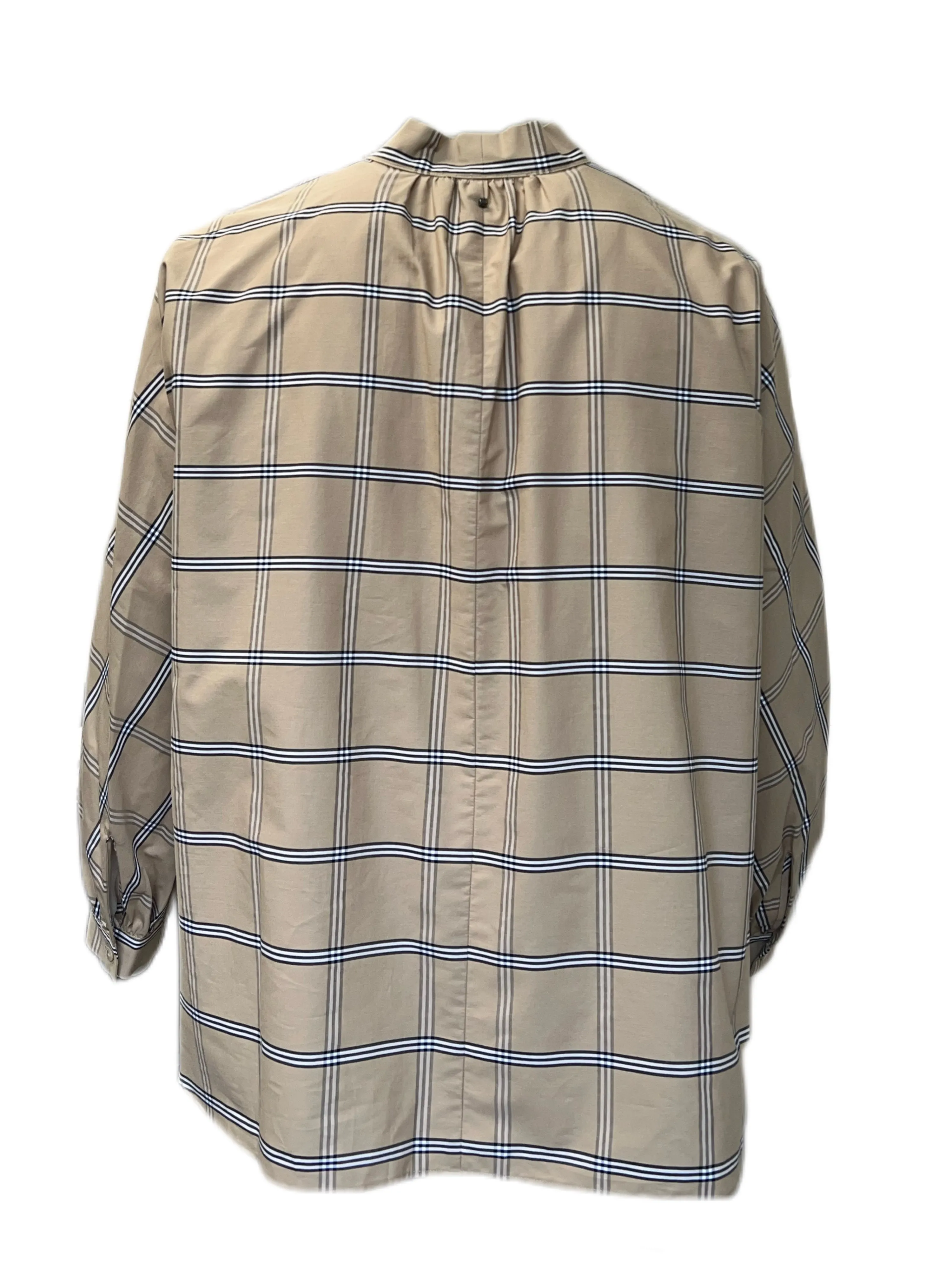 Marina Rinaldi Women's Brown Baghera Plaid Cotton Shirt Dress NWT