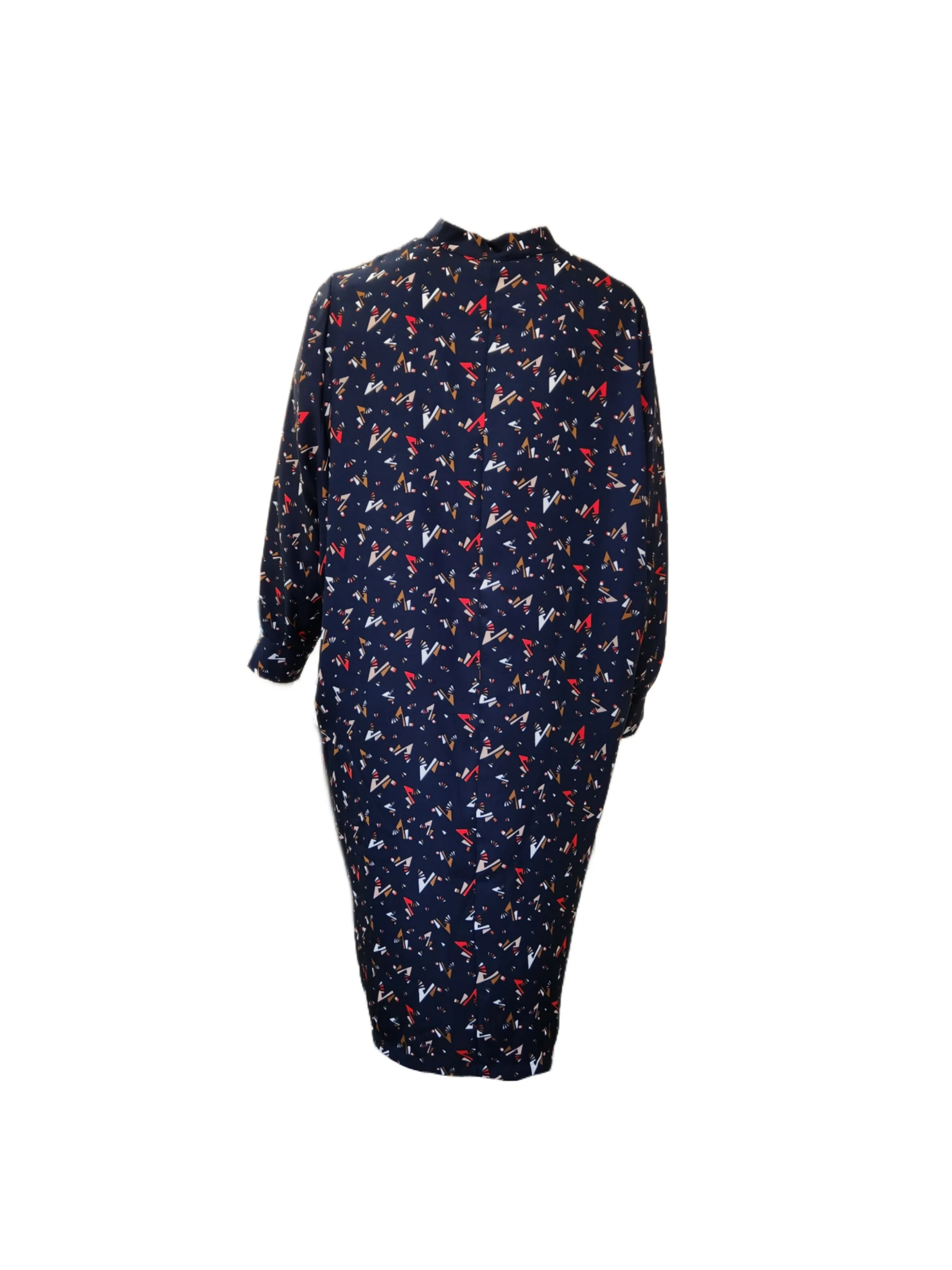 Marina Rinaldi Women's Navy Dimora Button Closure Shift Dress NWT