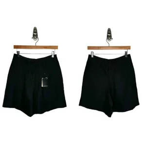 Massimo Dutti | NWT 100% Flax Linen Pleated Shorts in Black US 6