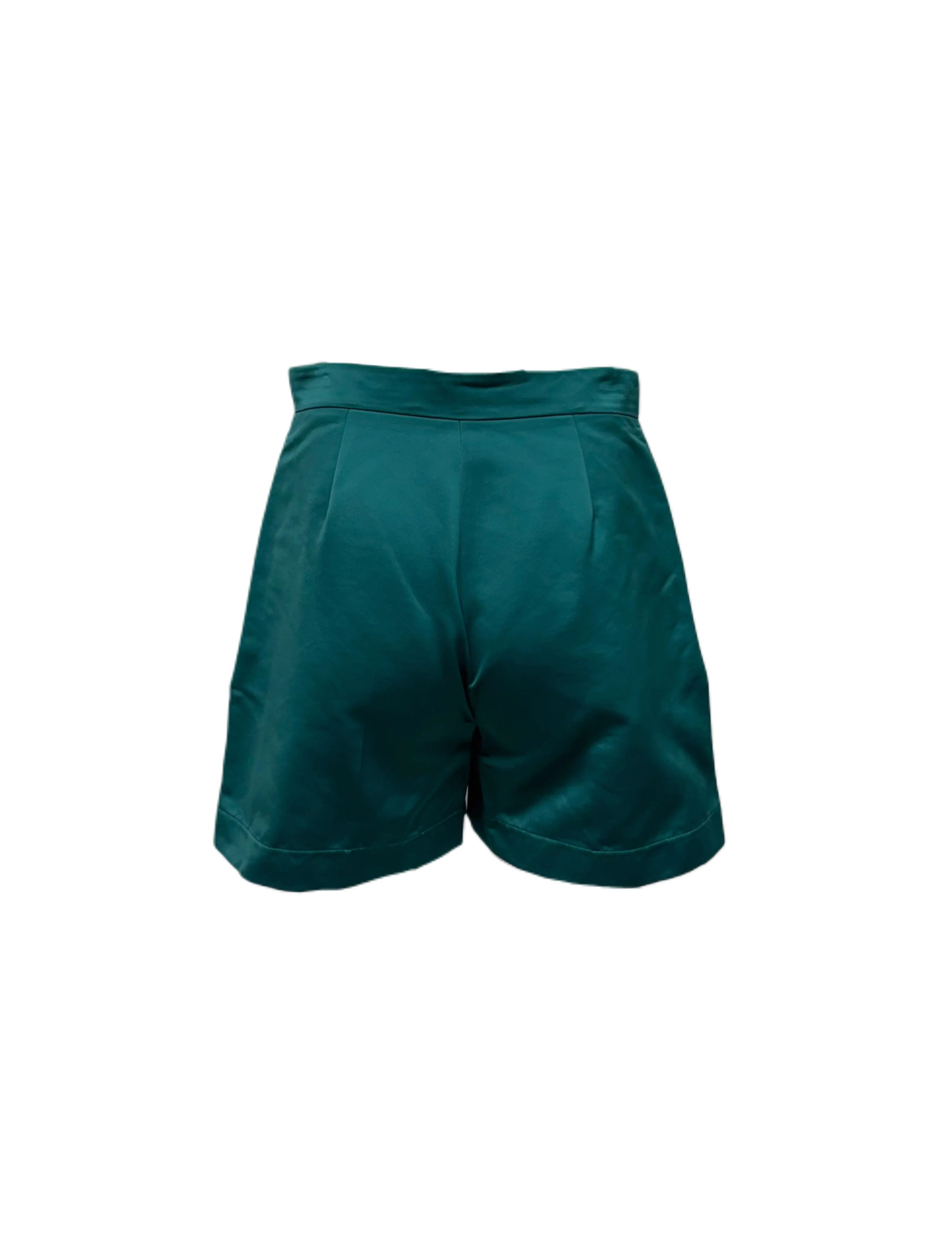 Max Mara Women's Green Piroga Zipper Closure Shorts NWT