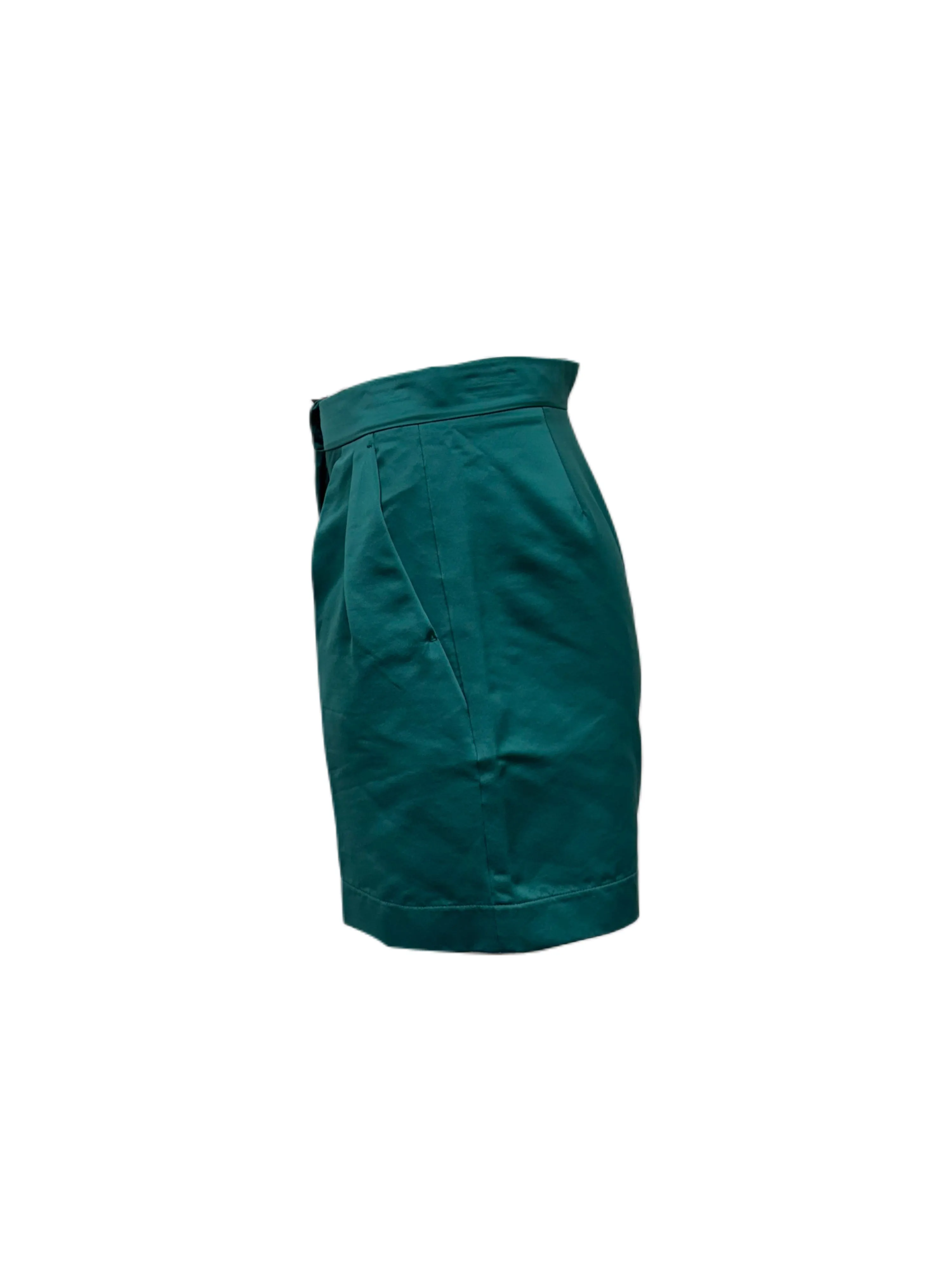 Max Mara Women's Green Piroga Zipper Closure Shorts NWT