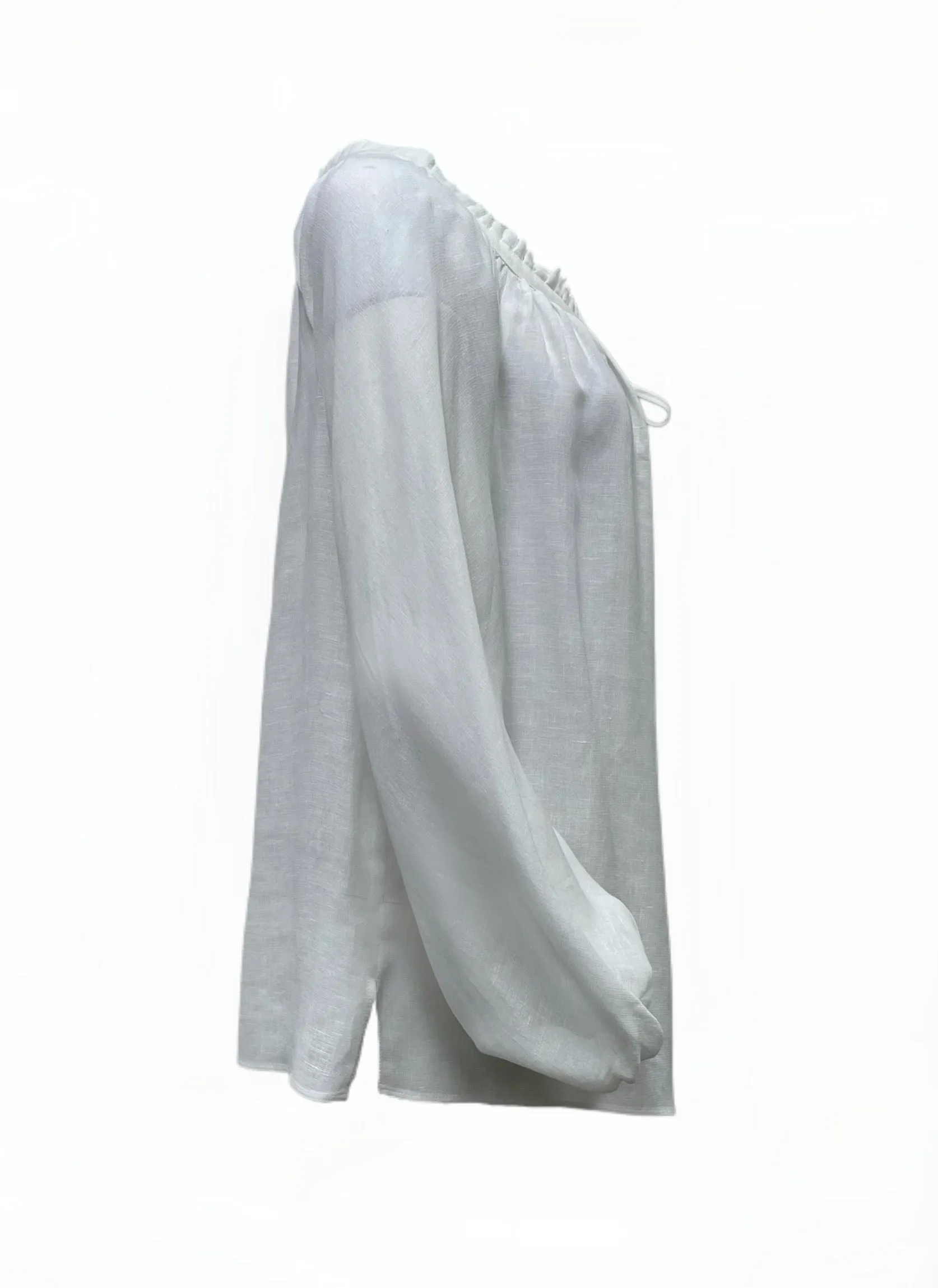 Max Mara Women's White Nazario Round Neck Long Sleeve Shirt NWT