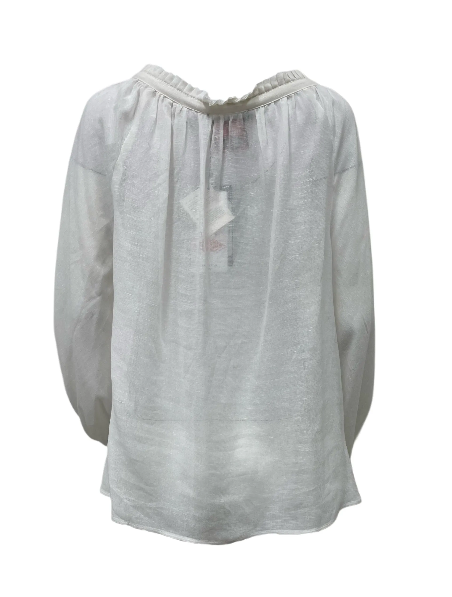 Max Mara Women's White Nazario Round Neck Long Sleeve Shirt NWT