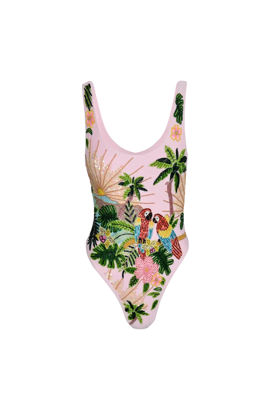 Maya Scoop Back Tropical Swimsuit Pink