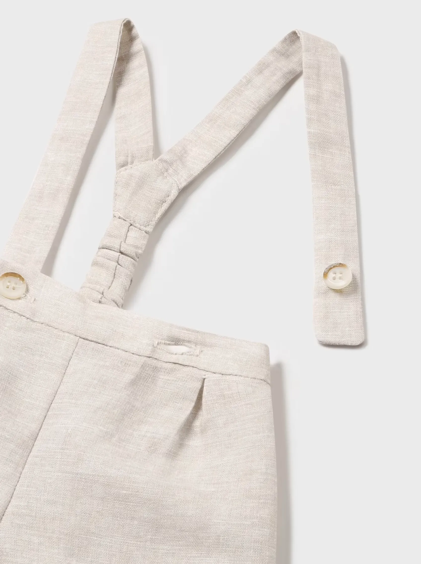 Mayoral 1217 Linen Short Sleeve Shirt and Shorts with Braces In Stock Now