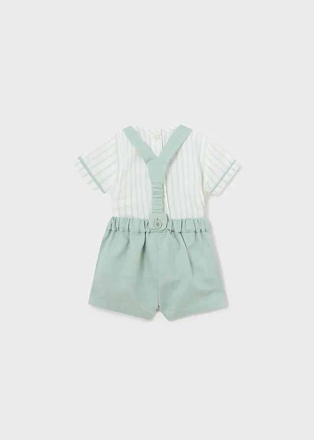 Mayoral 1217 Short Sleeve Shirt and Shorts with Braces In Stock Now