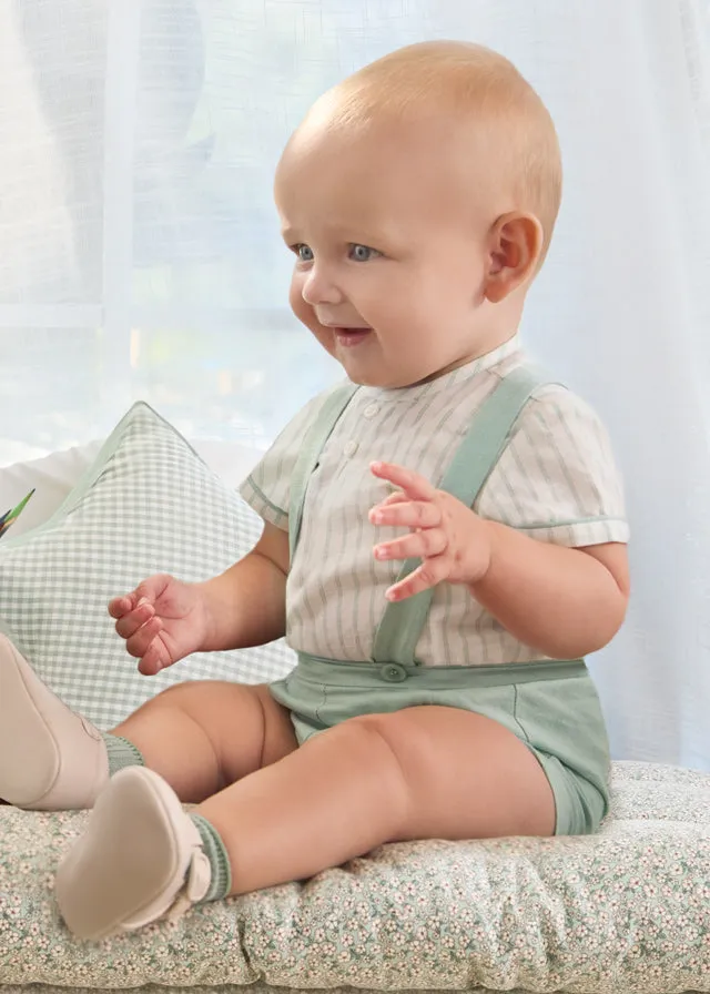 Mayoral 1217 Short Sleeve Shirt and Shorts with Braces In Stock Now