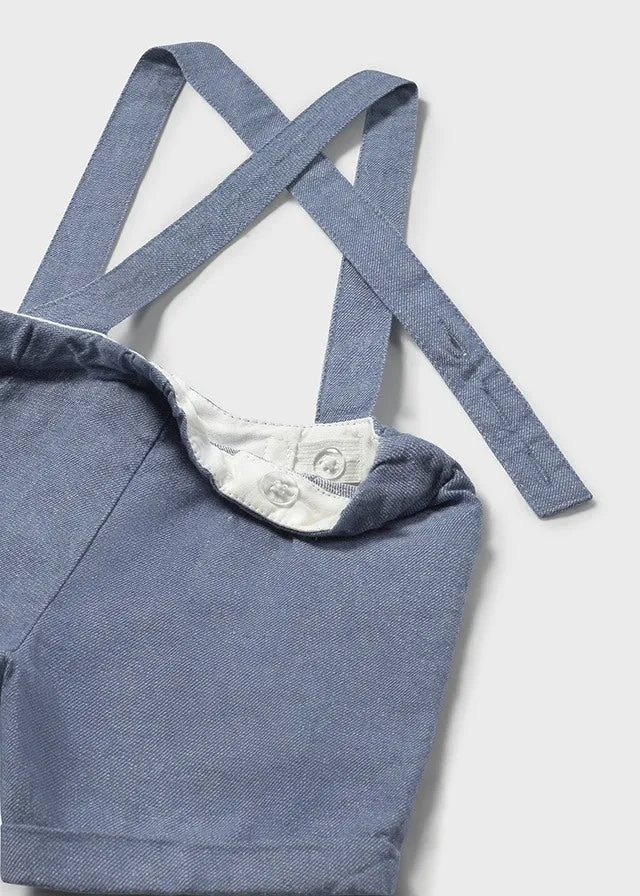 Mayoral 1250 White Shirt, Bow Tie and Blue Shorts In Stock Now