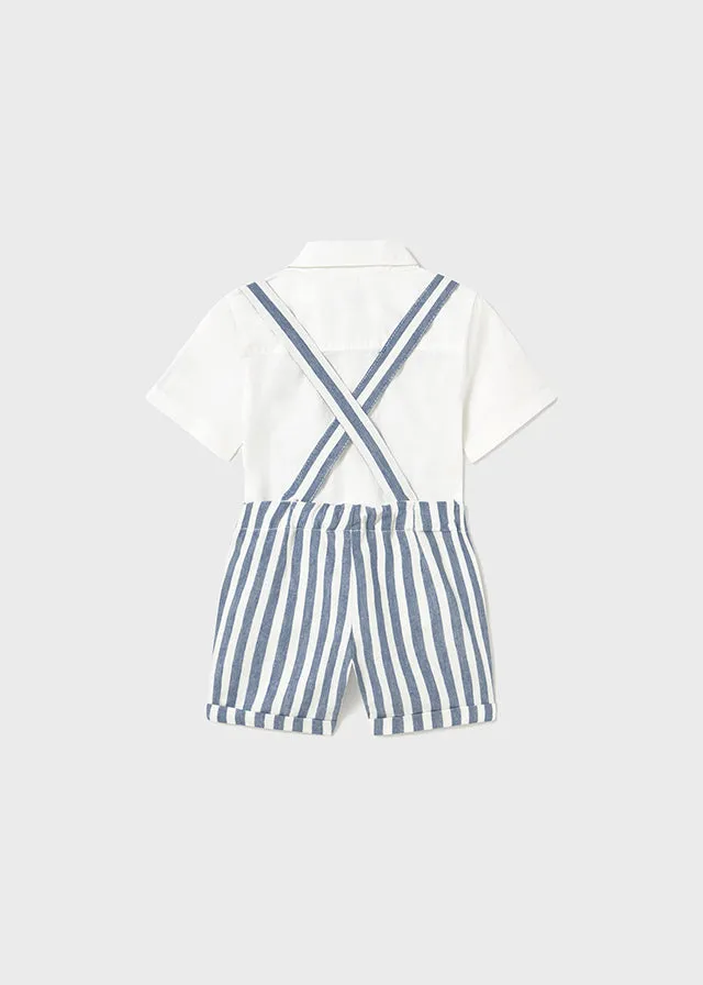 Mayoral 1250 White Shirt, Bow Tie and Stripe Shorts In Stock Now