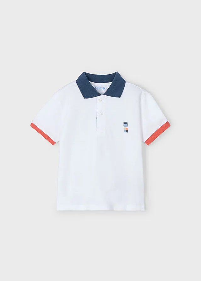 Mayoral 3106 Short Sleeve Polo Shirt and Mayoral 3218 Dark Denim Shorts In Stock Now