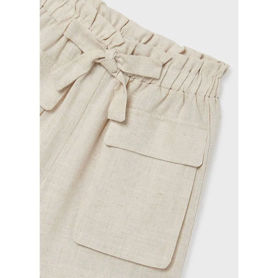 Mayoral Linen Shorts - Oatmeal