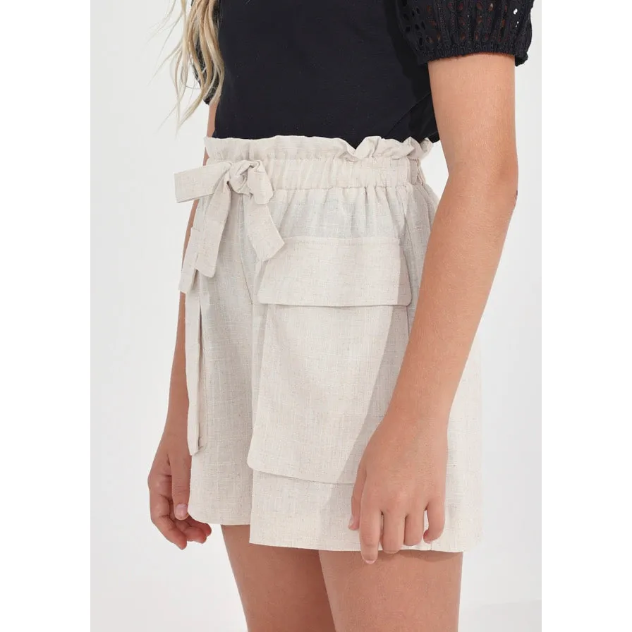 Mayoral Linen Shorts - Oatmeal