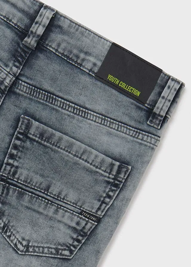 Mayoral Older Boys Denim Shorts 6214 Grey Denim