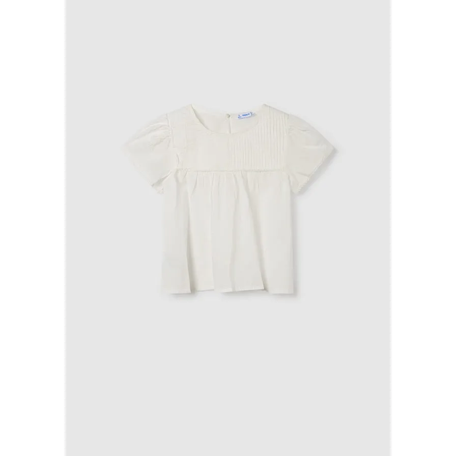 Mayoral White Short Sleeve Cotton Blouse