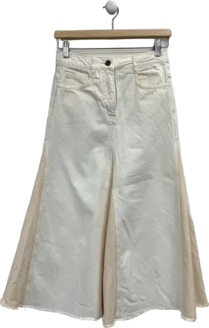 ME   EM White Contrast Cotton Wide-Leg Jeans UK 6