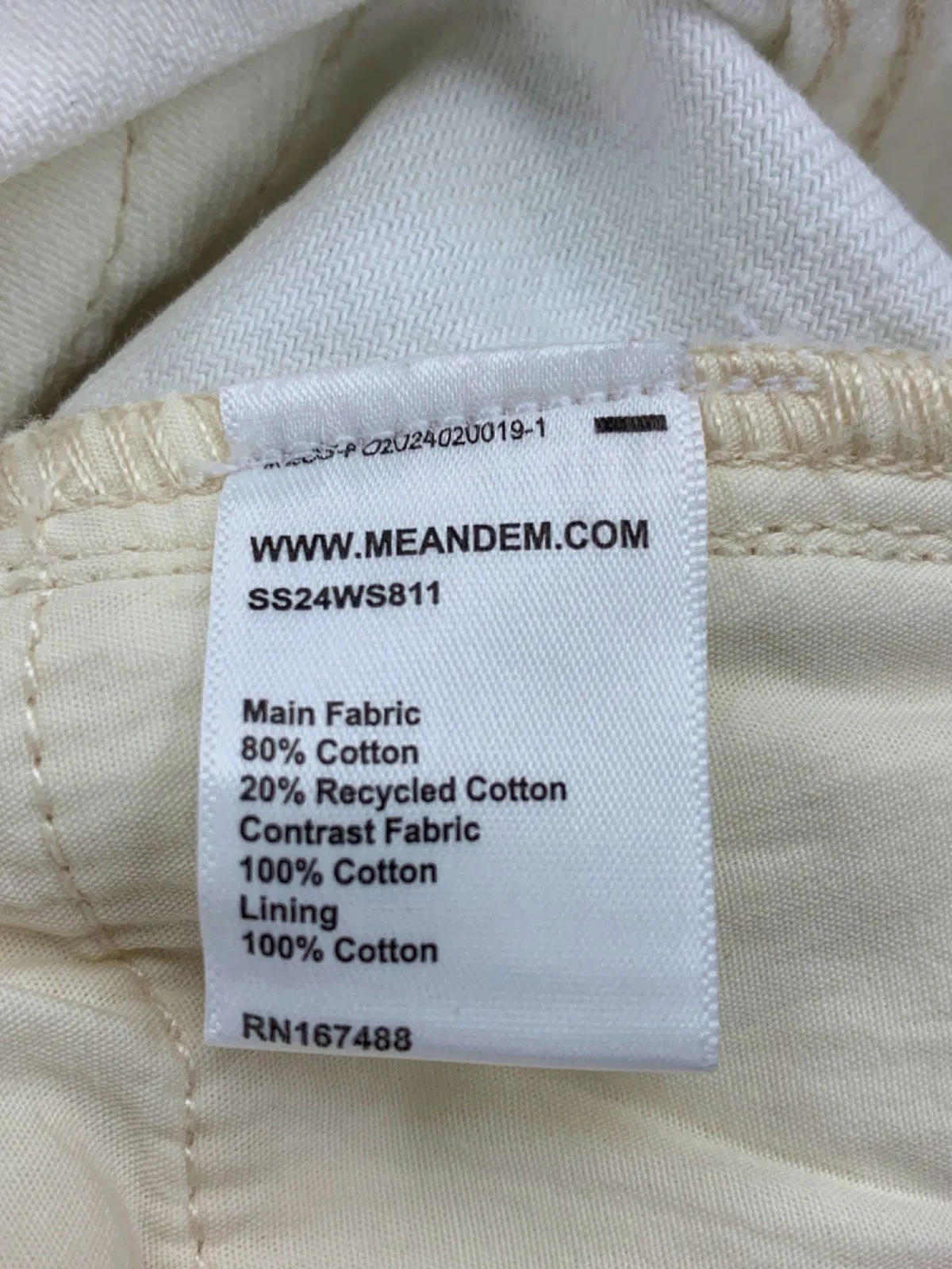ME   EM White Contrast Cotton Wide-Leg Jeans UK 6