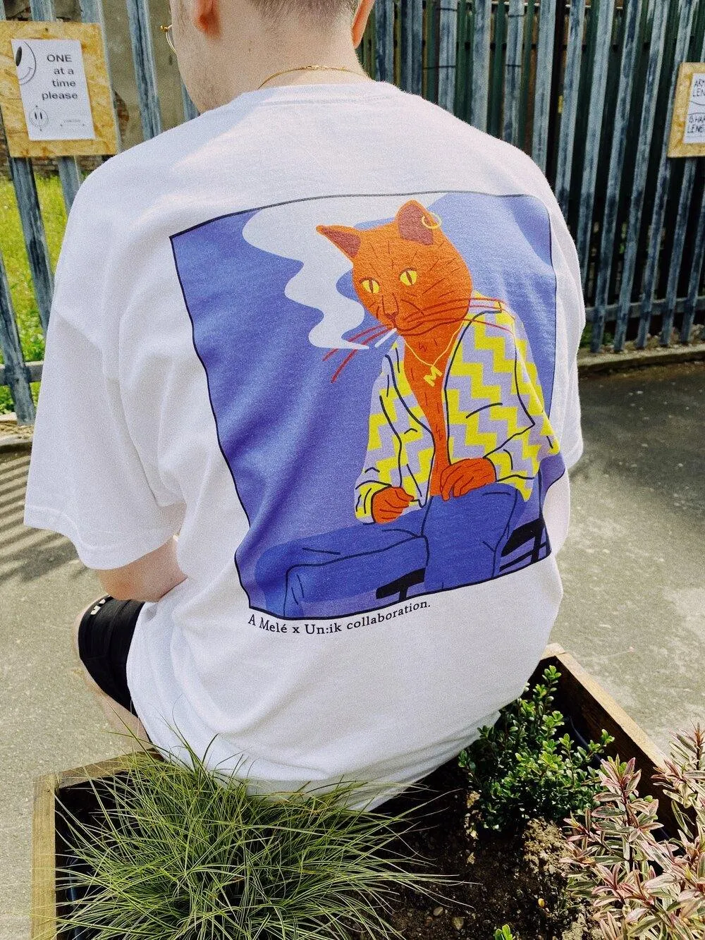Melé x Club Bad 'Cool Cat' Tee - White