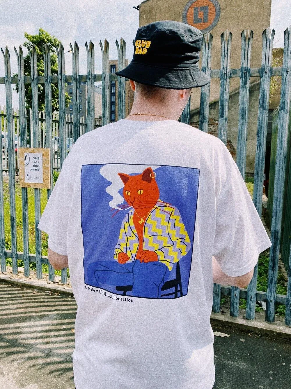 Melé x Club Bad 'Cool Cat' Tee - White
