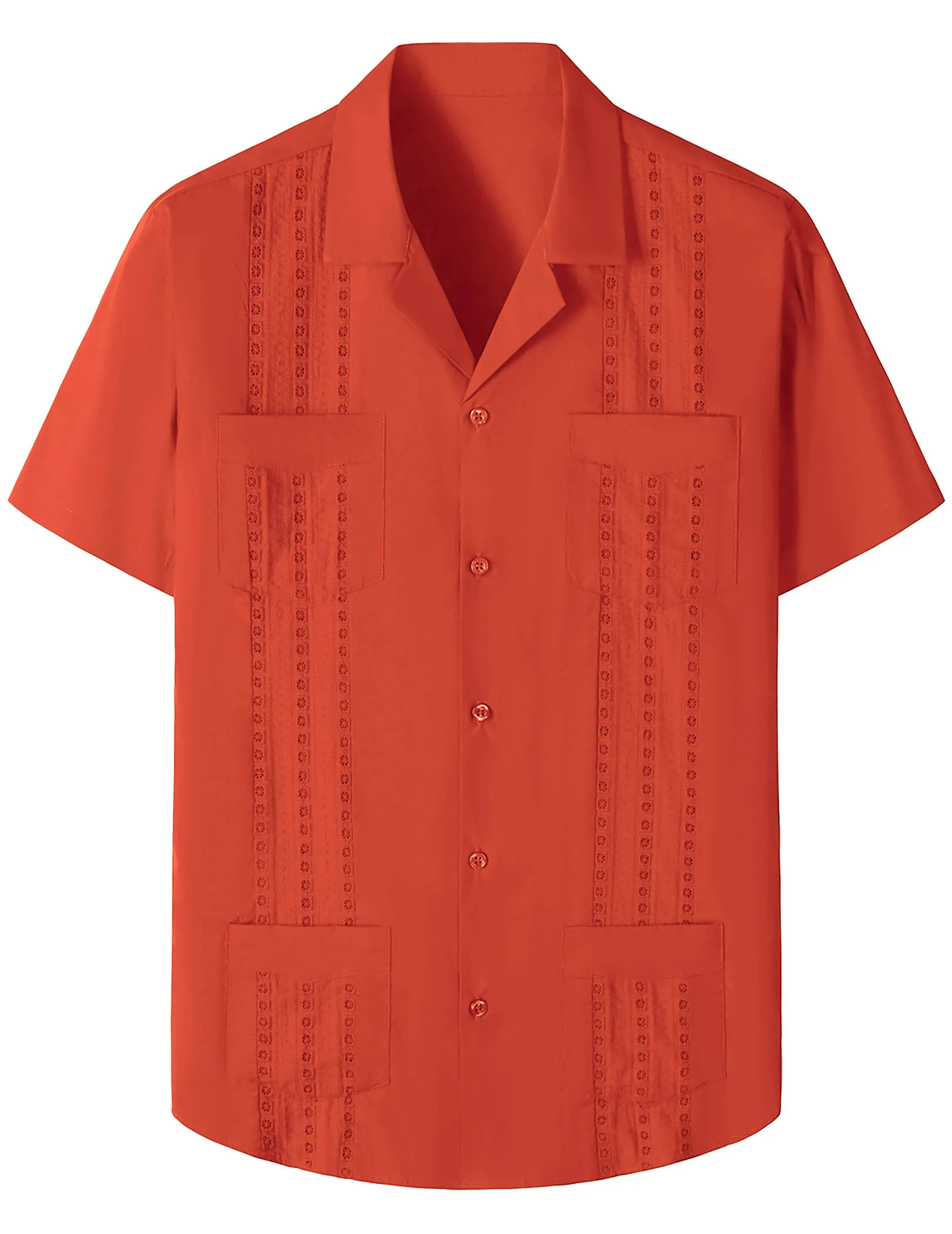 Men's Guayabera Cuban Summer Casual Button Beach Short Sleeve Shirt