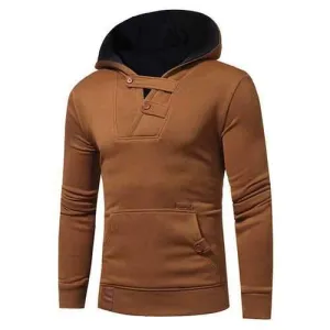 Mens Hit Color Hoode Splicing Leather Cotton Soprt Hoodies