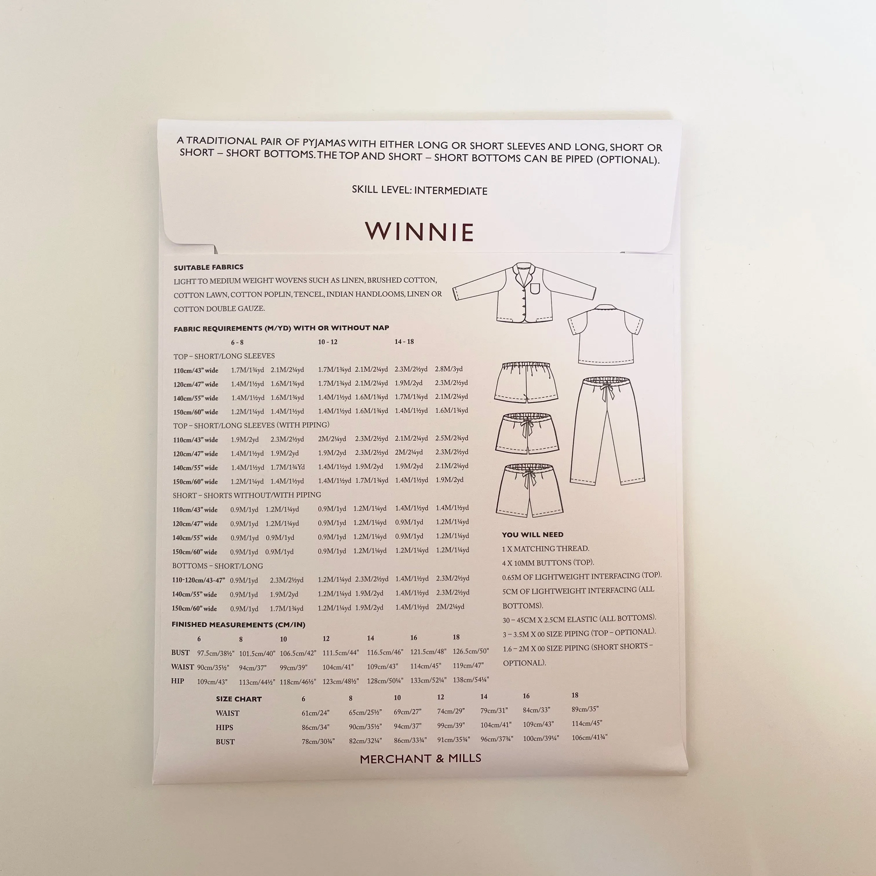 Merchant & Mills Pattern : Winnie Pajamas
